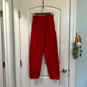 Red sweatpants
